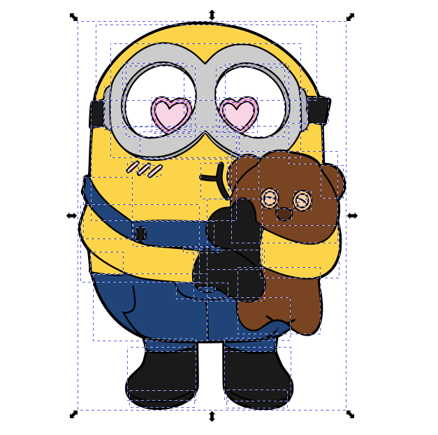 Heart Eyes Minion Holding Tim SVG + PNG