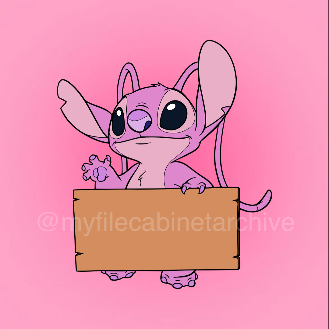Angel Holding Wooden Sign SVG + PNG