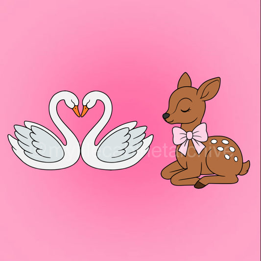 Fawn + Swan (2) SVG + PNG
