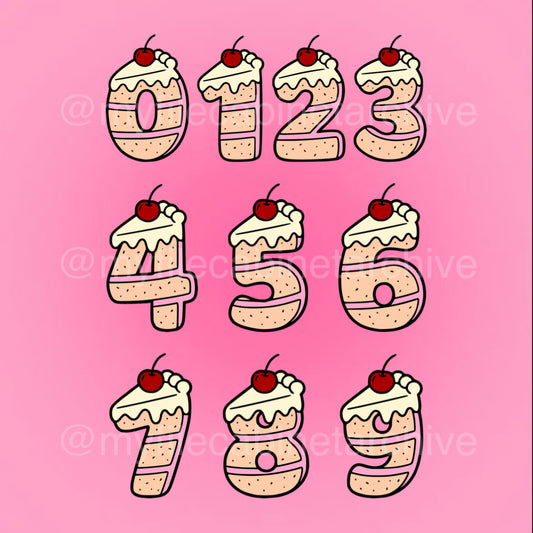 Cake Numbers Font SVG