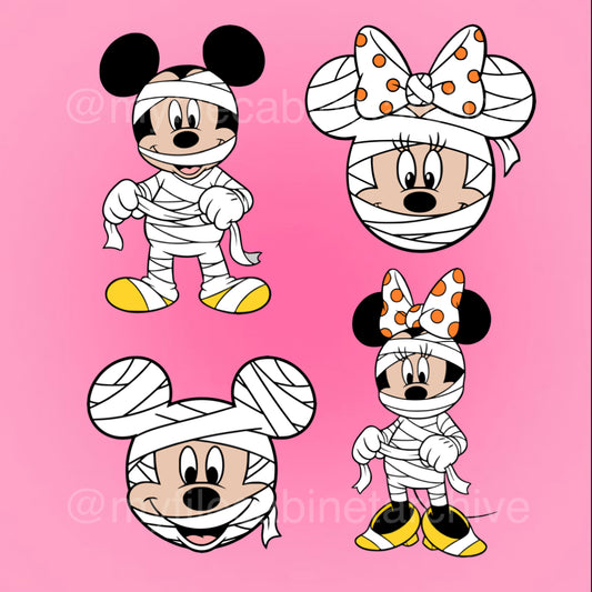 Mickey & Minnie Mummy (4) SVG + PNG