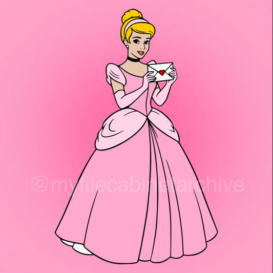 Valentine Envelope Cinderella SVG + PNG