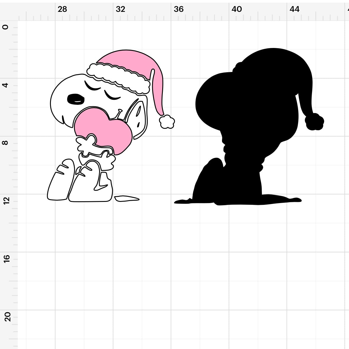 Snoopy Christmas Heart SVG + PNG