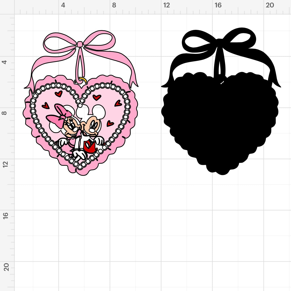 Mickey & Minnie Couple Ornament SVG + PNG