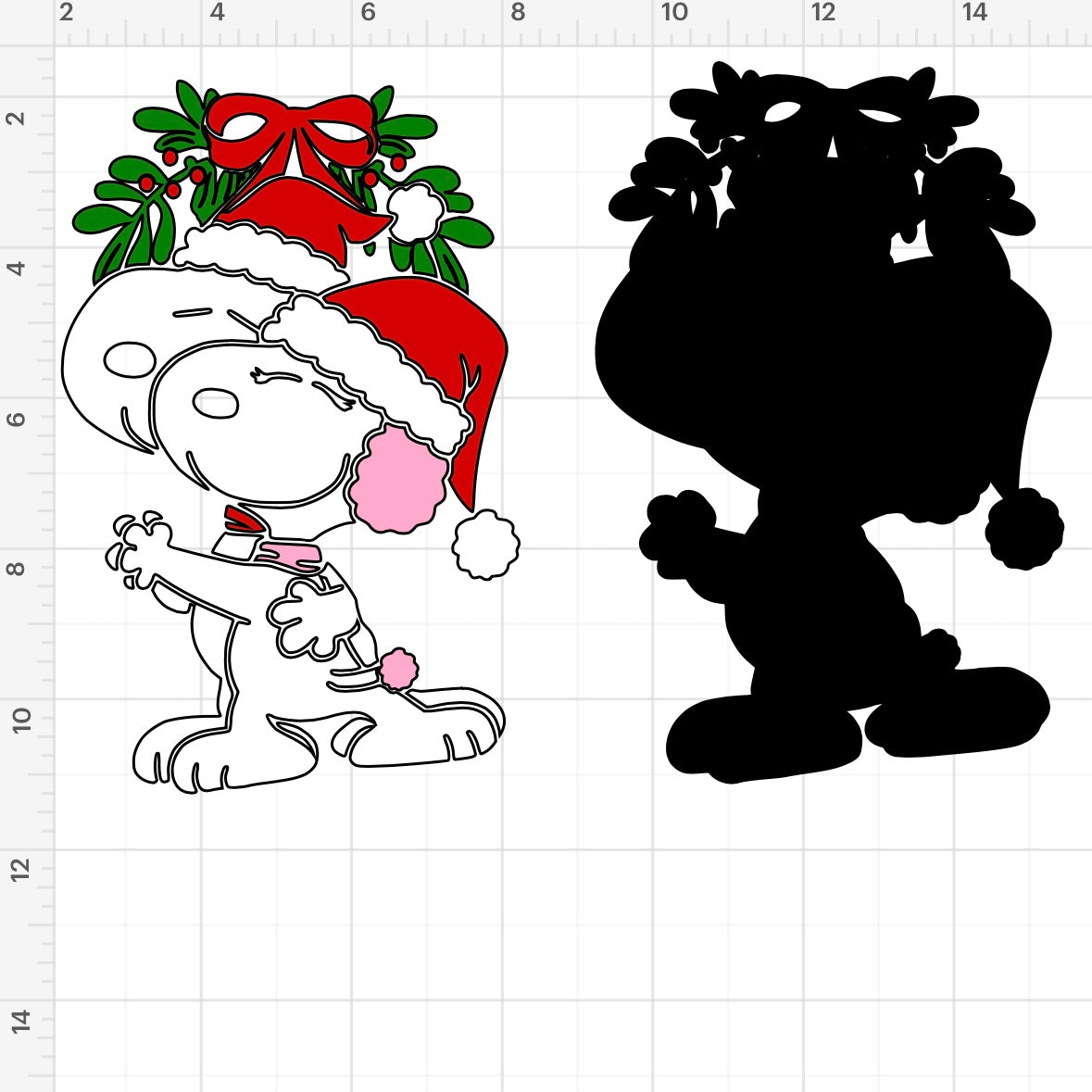 Snoopy & Fifi Mistletoe SVG + PNG