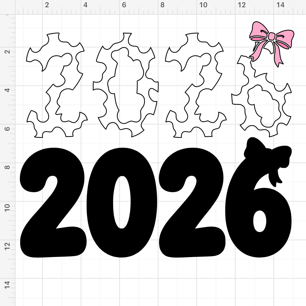 2026 Cow Bow Font SVG + PNG