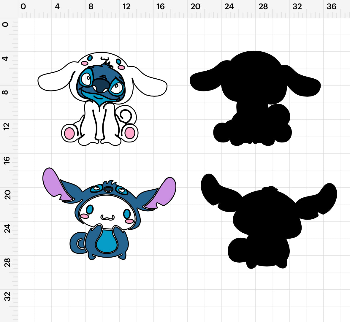 Stitch Cinnamoroll (2) SVG + PNG