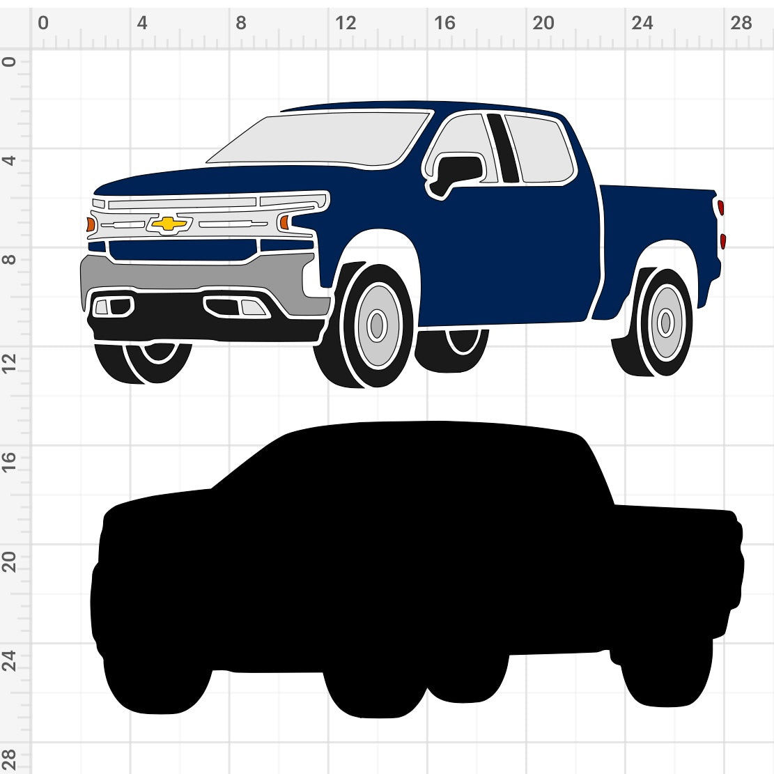 Chevrolet Silverado Truck (2) SVG + PNG