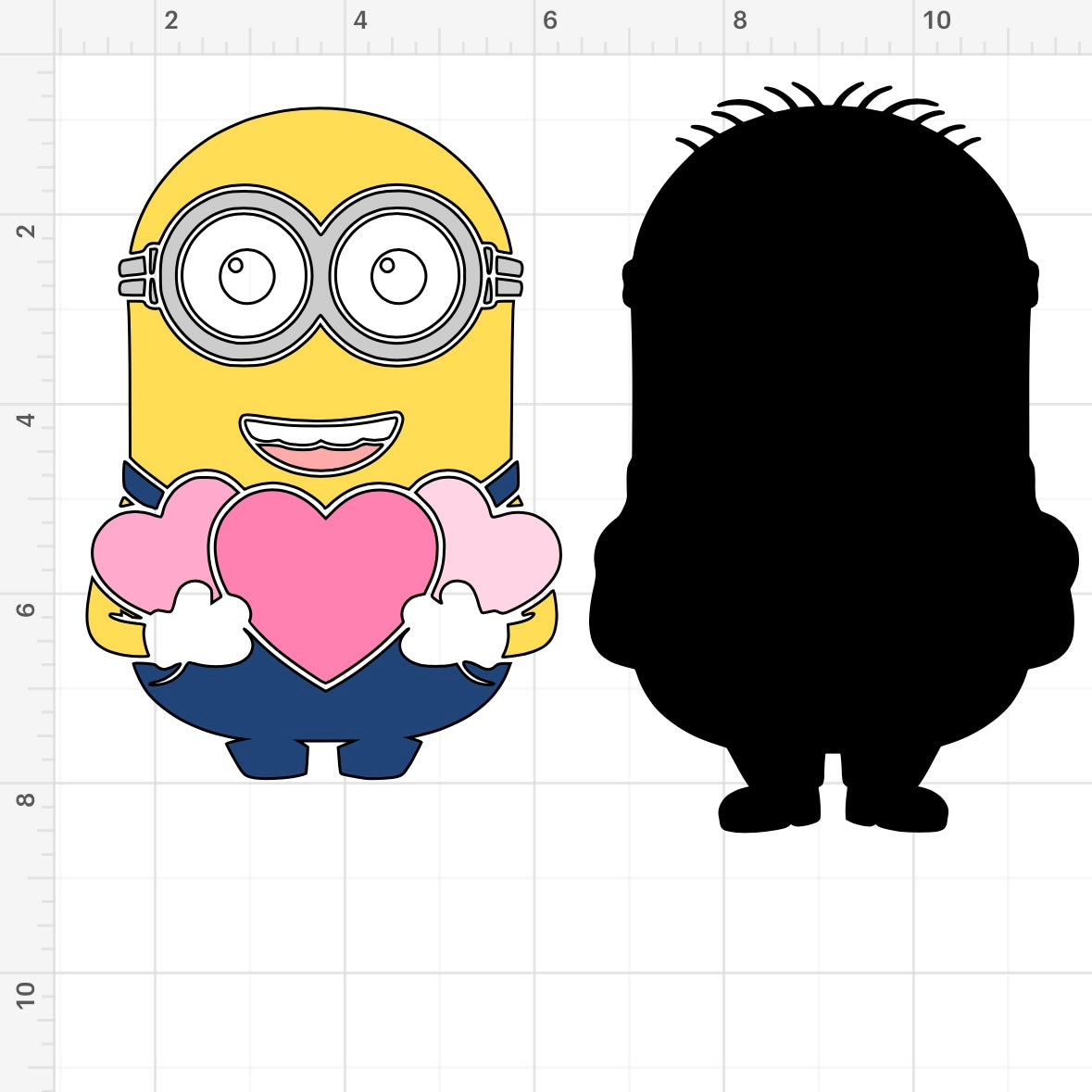 Minion Heart Valentine (2) SVG + PNG