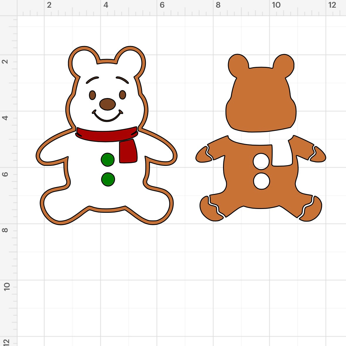 Winnie The Pooh & Piglet Gingerbread Cookie (2) SVG + PNG