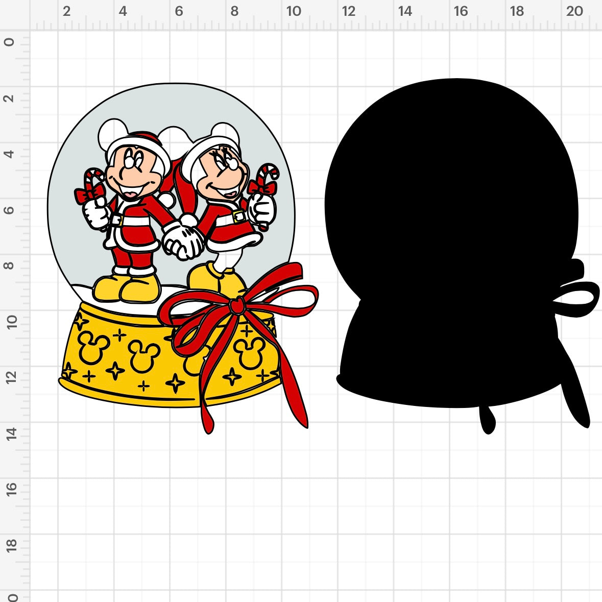 Mickey & Minnie Christmas Snow globe SVG + PNG