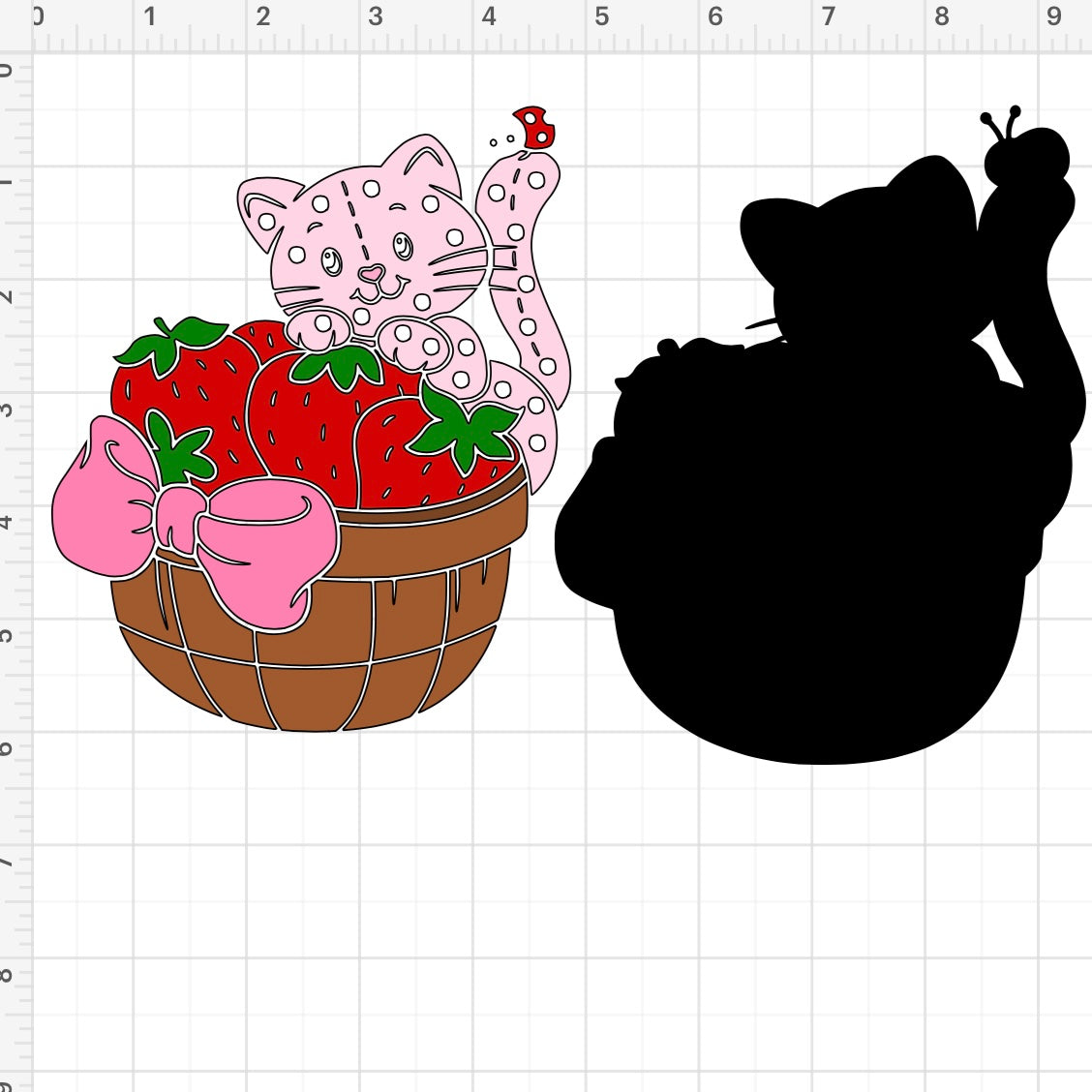 Custard Strawberry Basket SVG + PNG