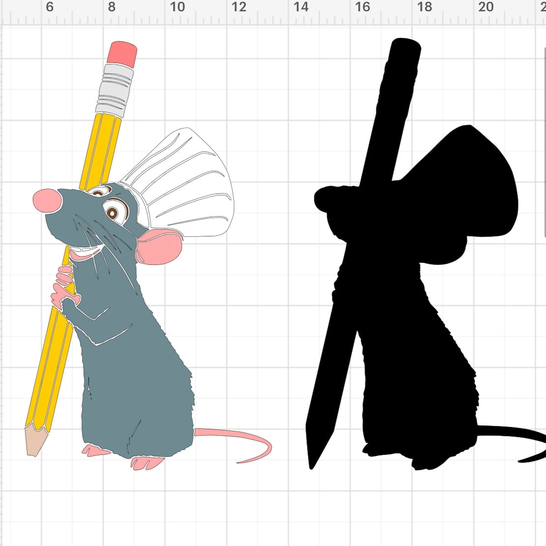 Ratatouille Holding Pencil SVG + PNG