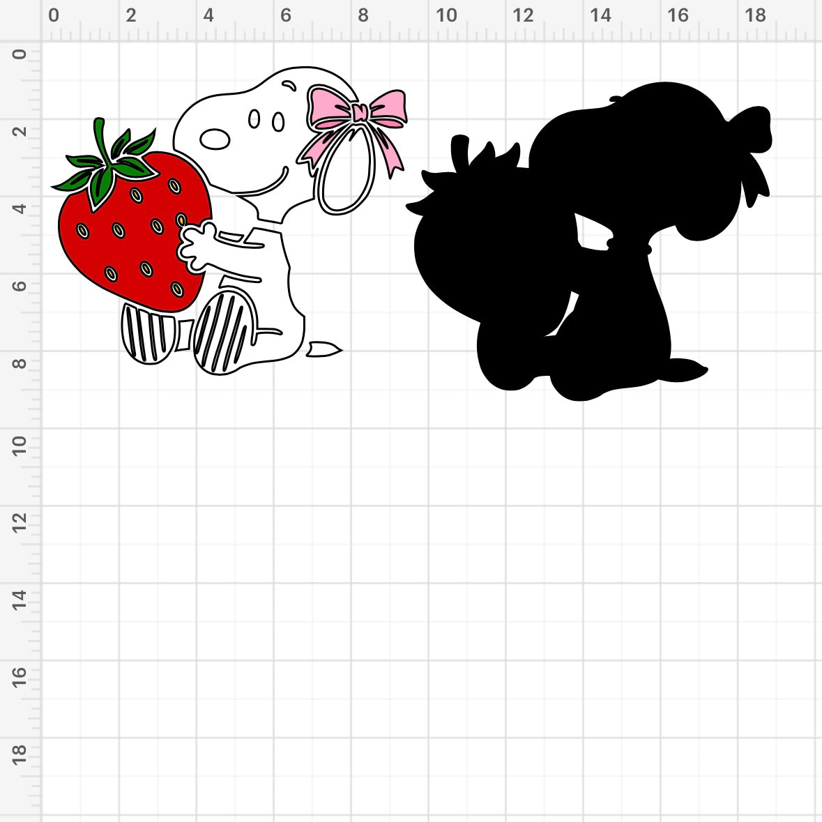 Strawberry Bow Snoopy (2) SVG + PNG