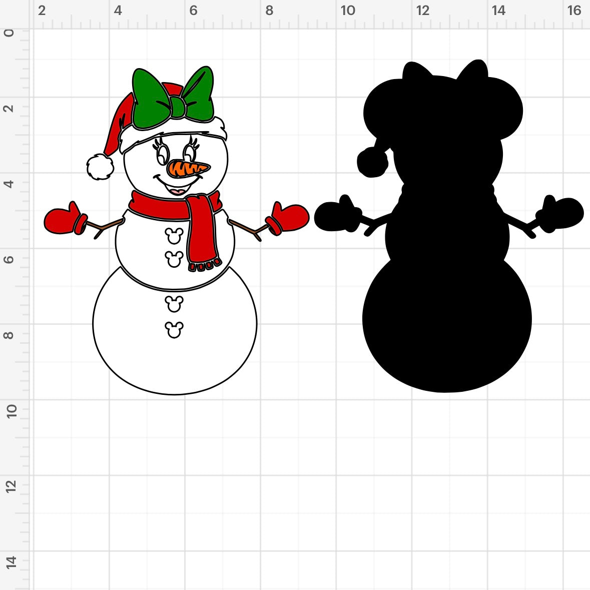Mickey & Minnie Snowman (2) SVG + PNG
