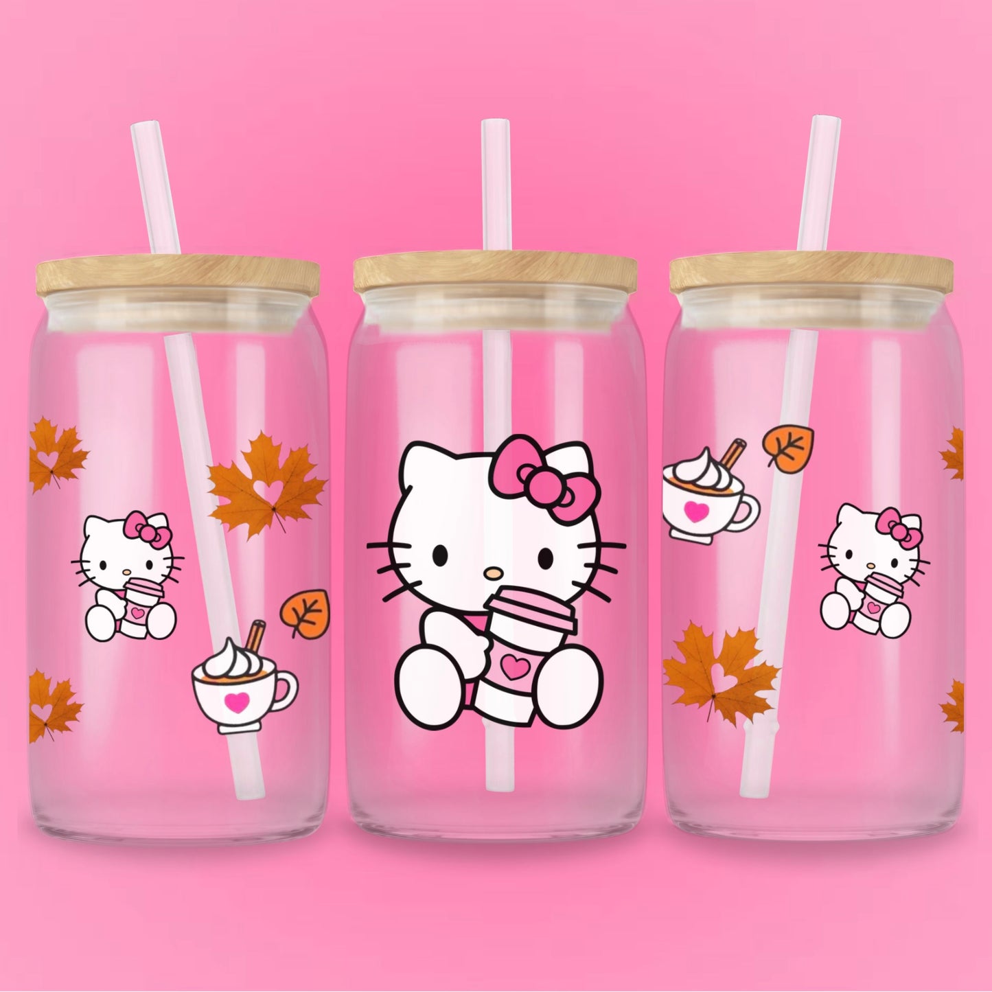 HK Pink Fall UVDTF Cup Wrap