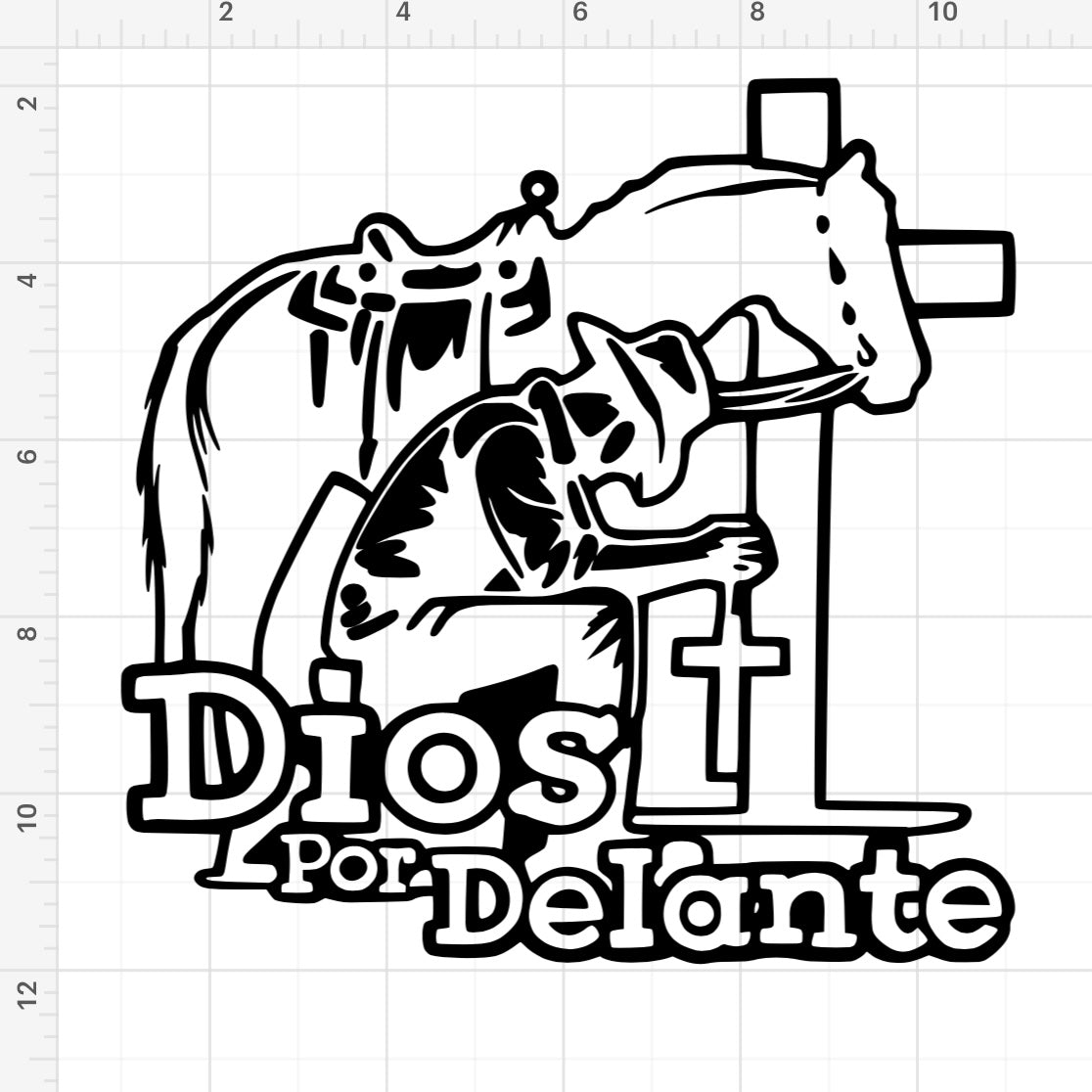 Dios Por Delante Outline SVG + PNG