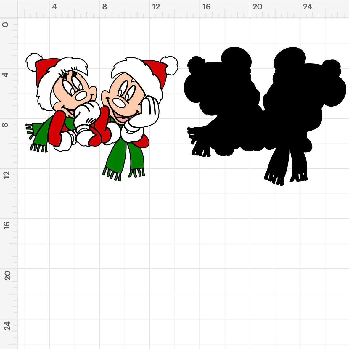 Mickey & Minnie Santa SVG + PNG