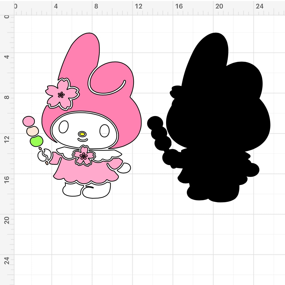 My Melody & HK Sakura Hanami Dango (2) SVG + PNG