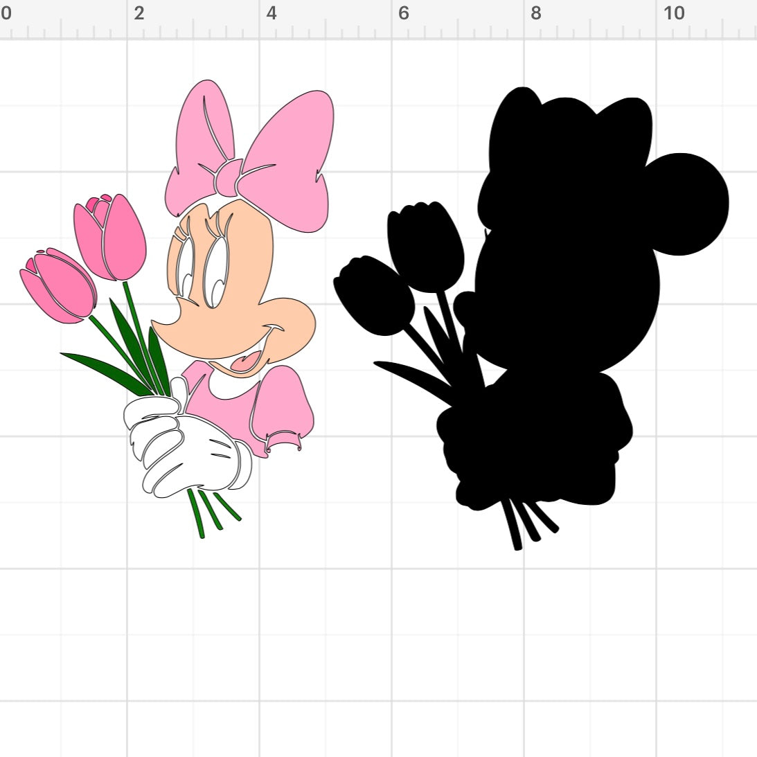 Mickey & Minnie Tulips (2) SVG + PNG