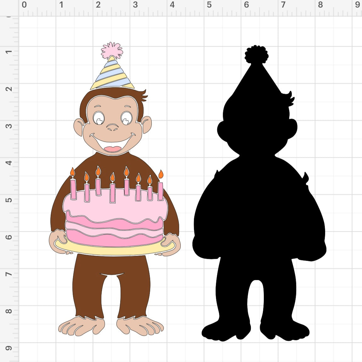 Birthday Curious George SVG + PNG