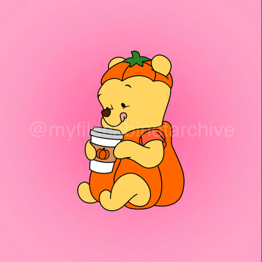 Winnie The Pooh Pumpkin Fall Drink SVG + PNG