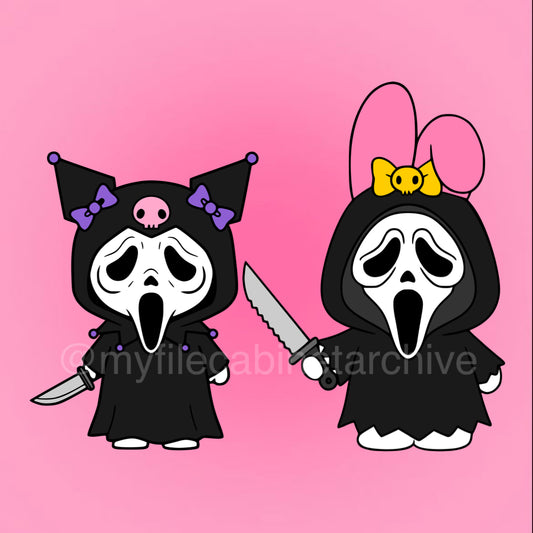 My Melody & Kuromi Ghostface (2) SVG + PNG