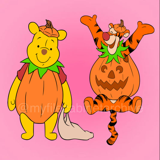 Disney Winnie The Pooh + Tigger Pumpkins (2) SVG + PNG