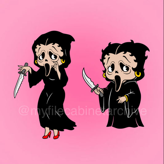 Betty Boop Ghostface (2) SVG + PNG