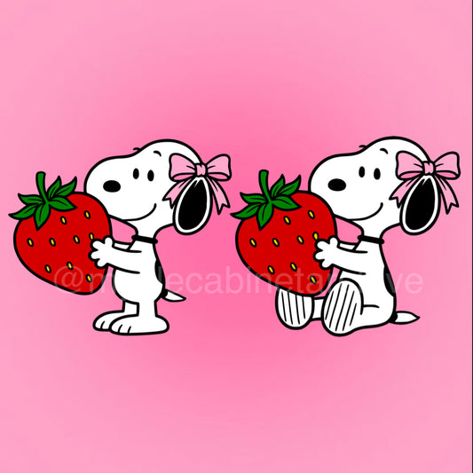 Strawberry Bow Snoopy (2) SVG + PNG