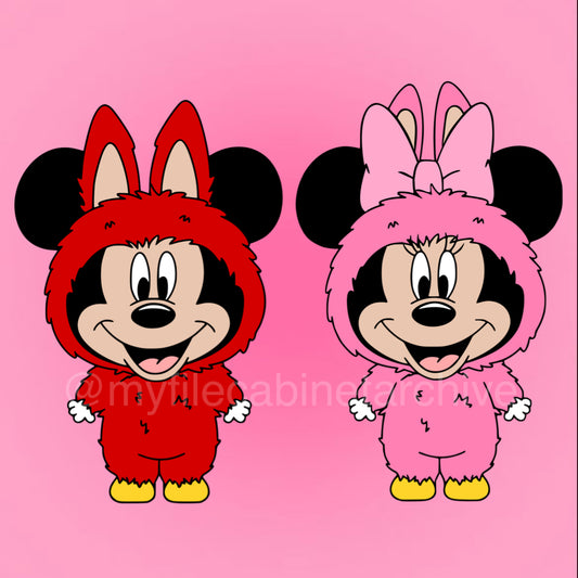 Mickey & Minnie Labubu (2) SVG + PNG