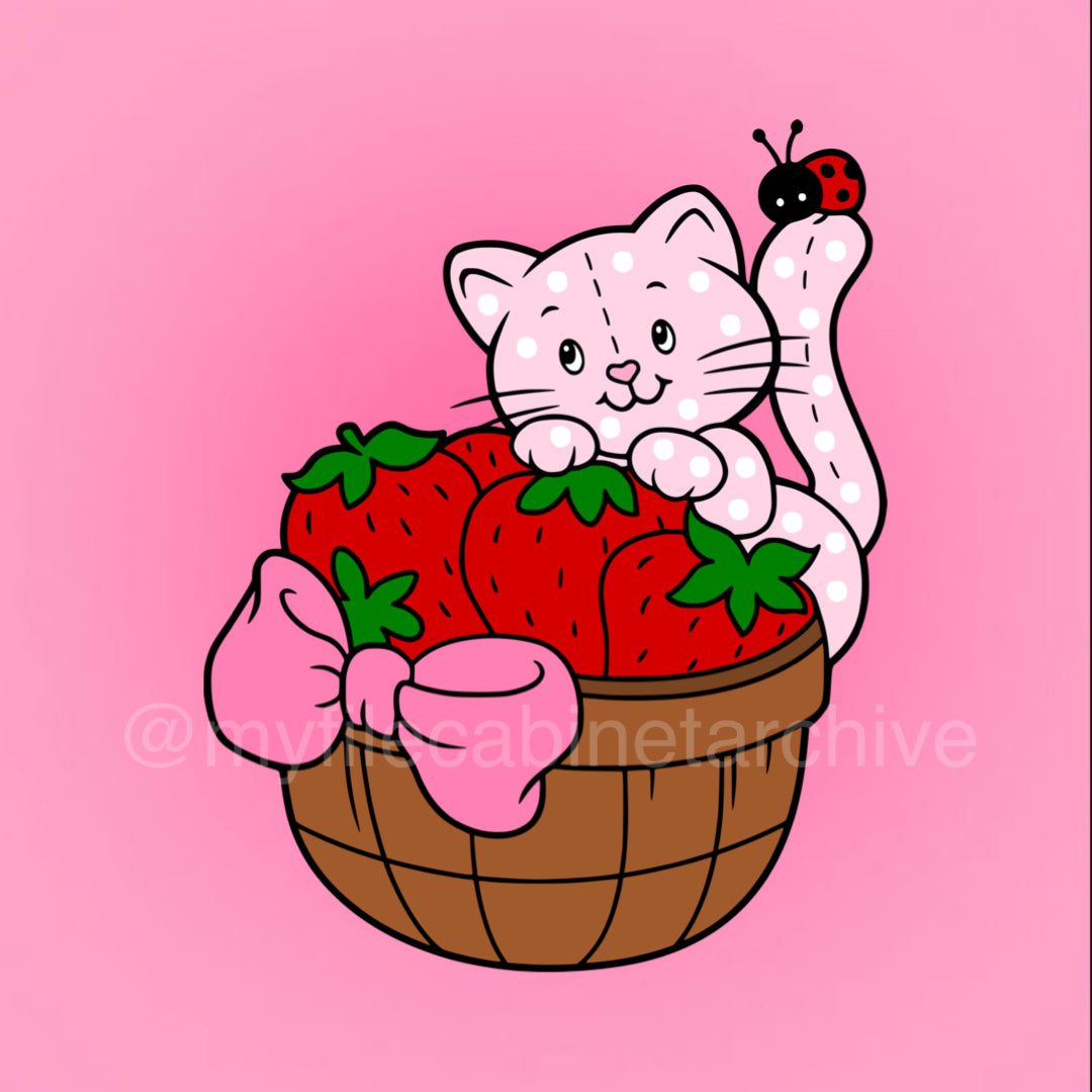 Custard Strawberry Basket SVG + PNG