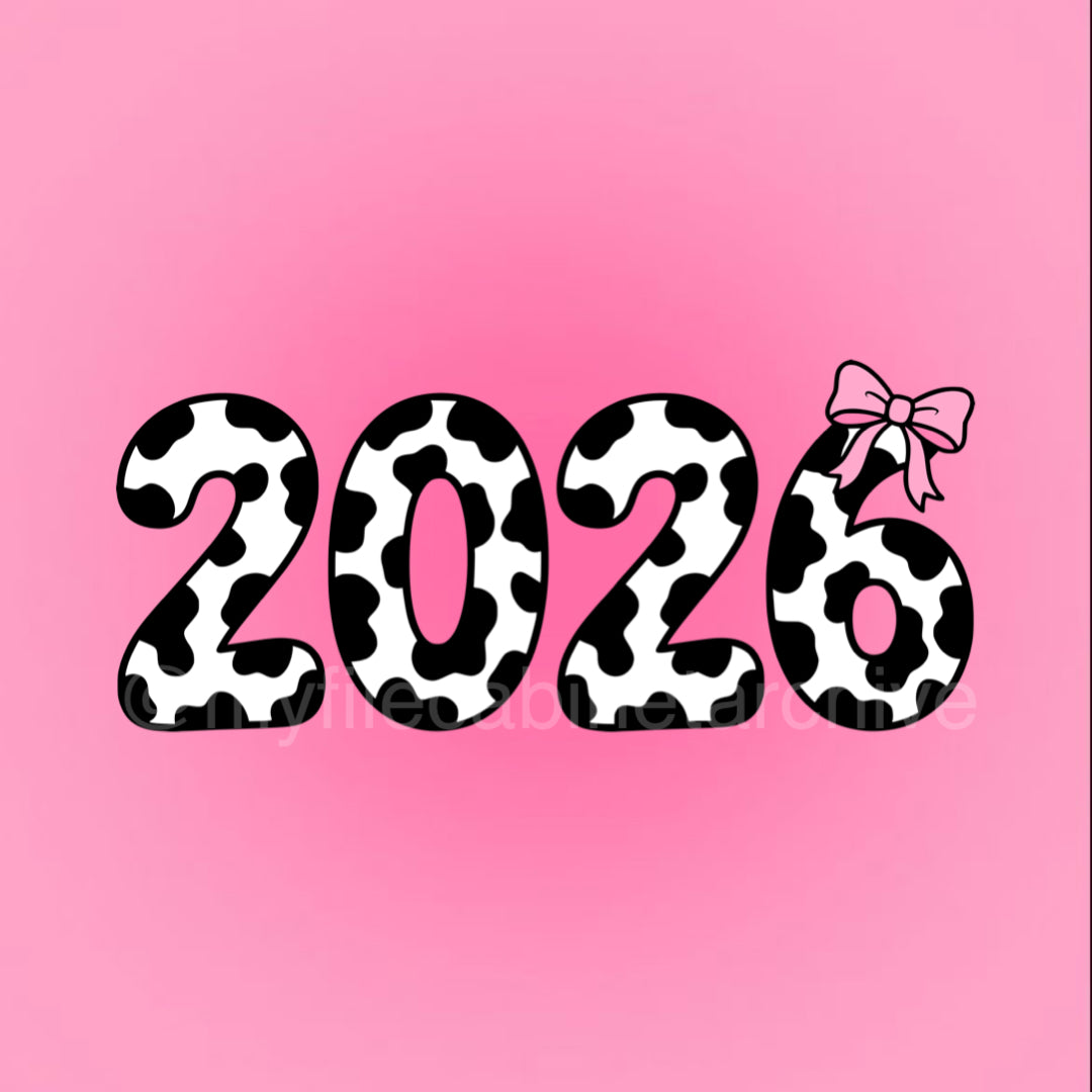 2026 Cow Bow Font SVG + PNG