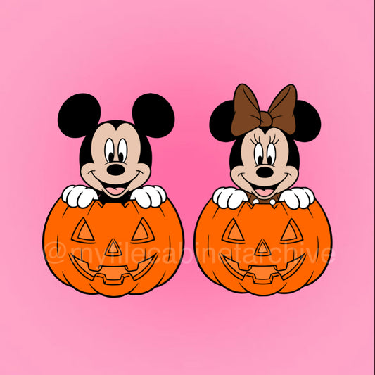 Mickey & Minnie In Pumpkin (2) SVG + PNG