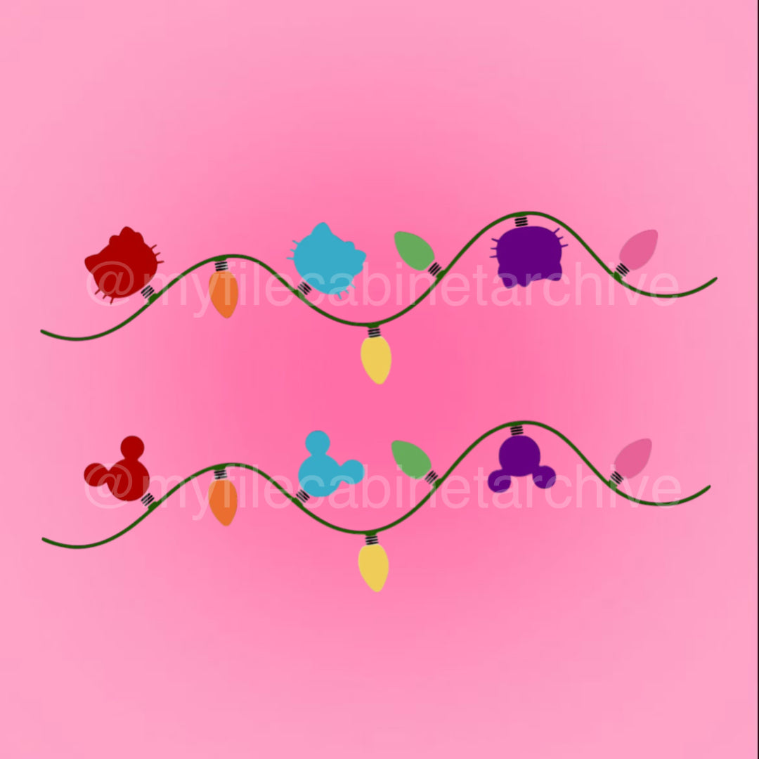 HK + Mickey Mouse Christmas Lights (2) SVG