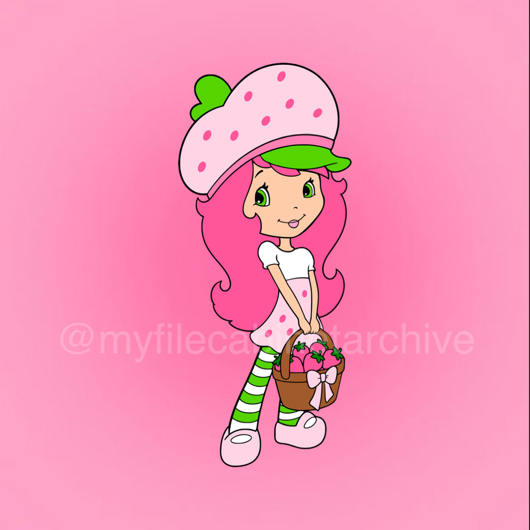 Strawberry Shortcake Holding Basket SVG + PNG