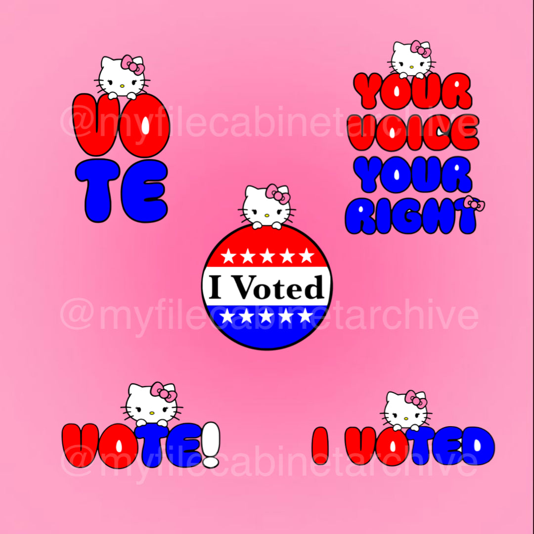 Hello Kitty Voting (5) SVG + PNG