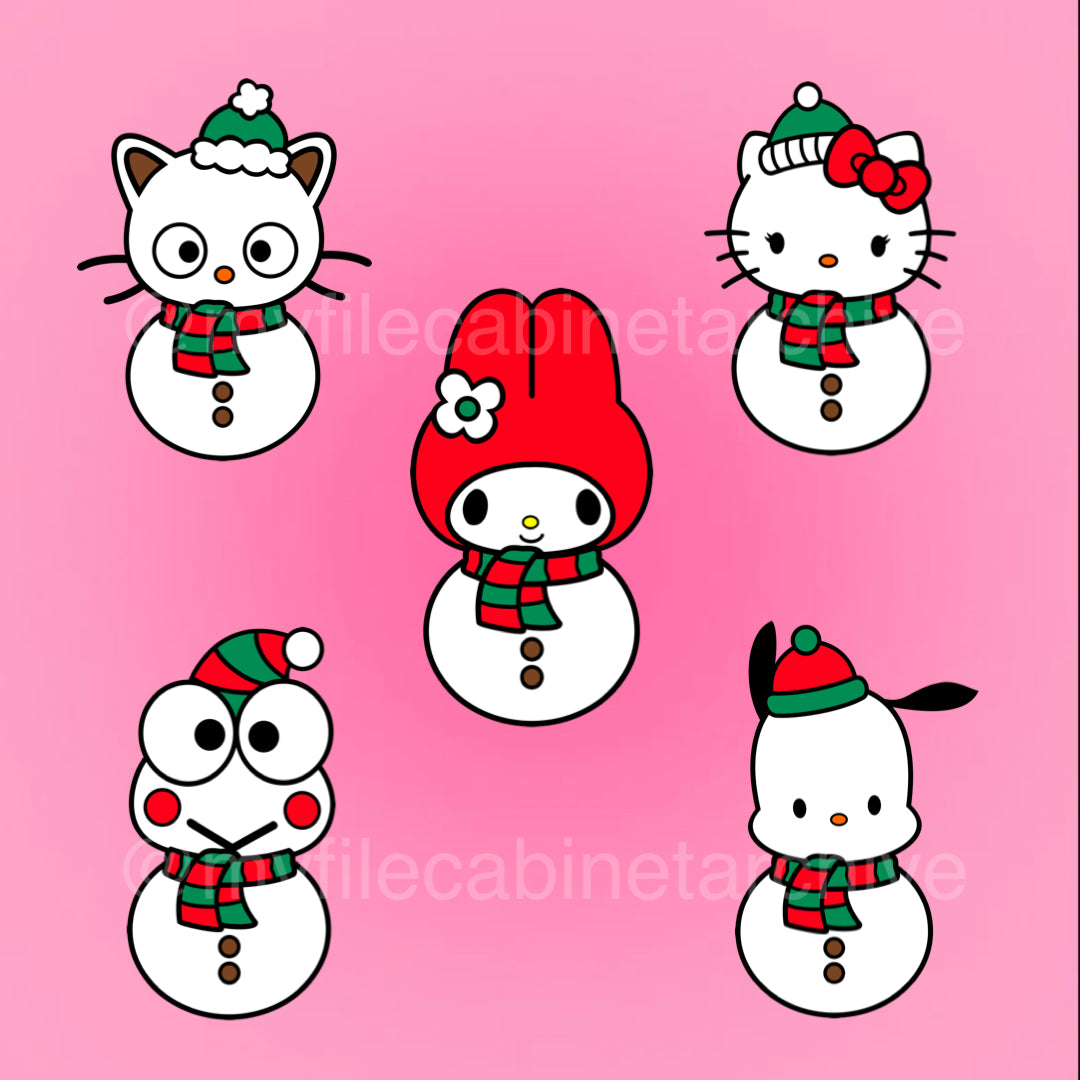 HK & Friends Snowman (5) SVG + PNG