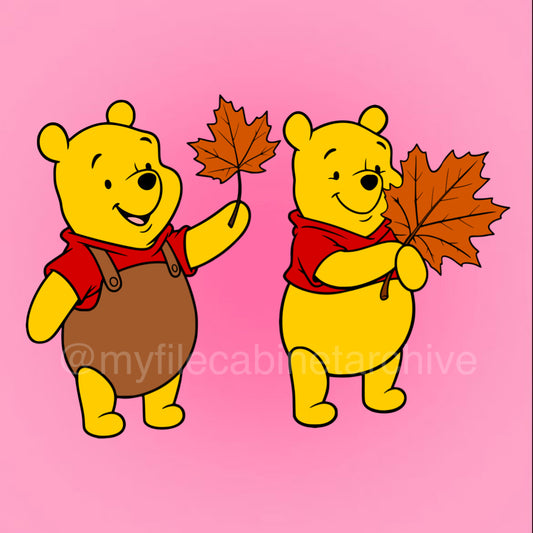 Winnie The Pooh Fall Leaf (2) SVG + PNG