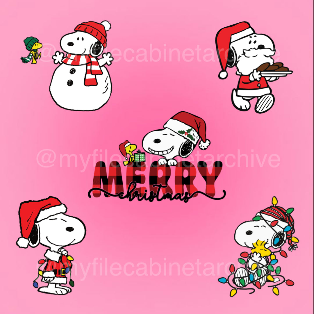 Snoopy Christmas (5) SVG + PNG