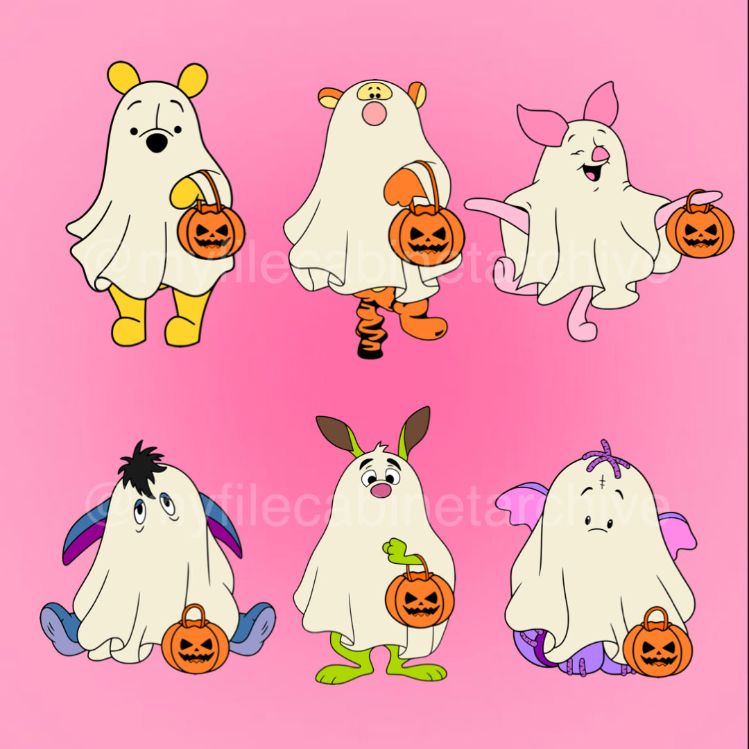 Winnie The Pooh Characters Ghost Costume (6) SVG + PNG