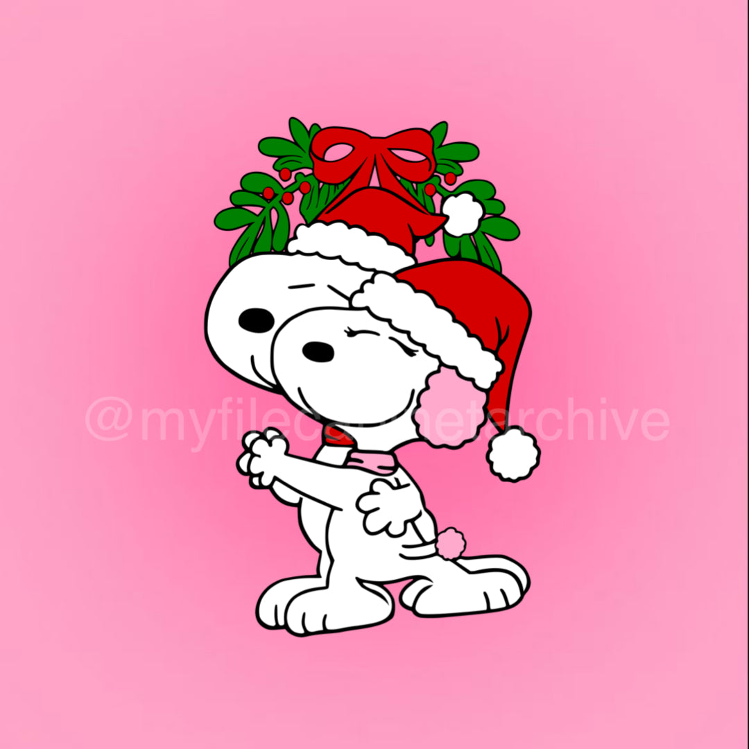 Snoopy & Fifi Mistletoe SVG + PNG