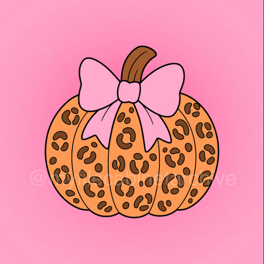 Leopard Bow Pumpkin SVG + PNG