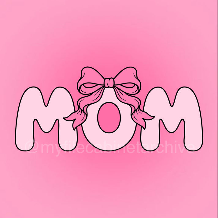 Mom Ribbon Bow Text SVG + PNG – My File Cabinet Archive