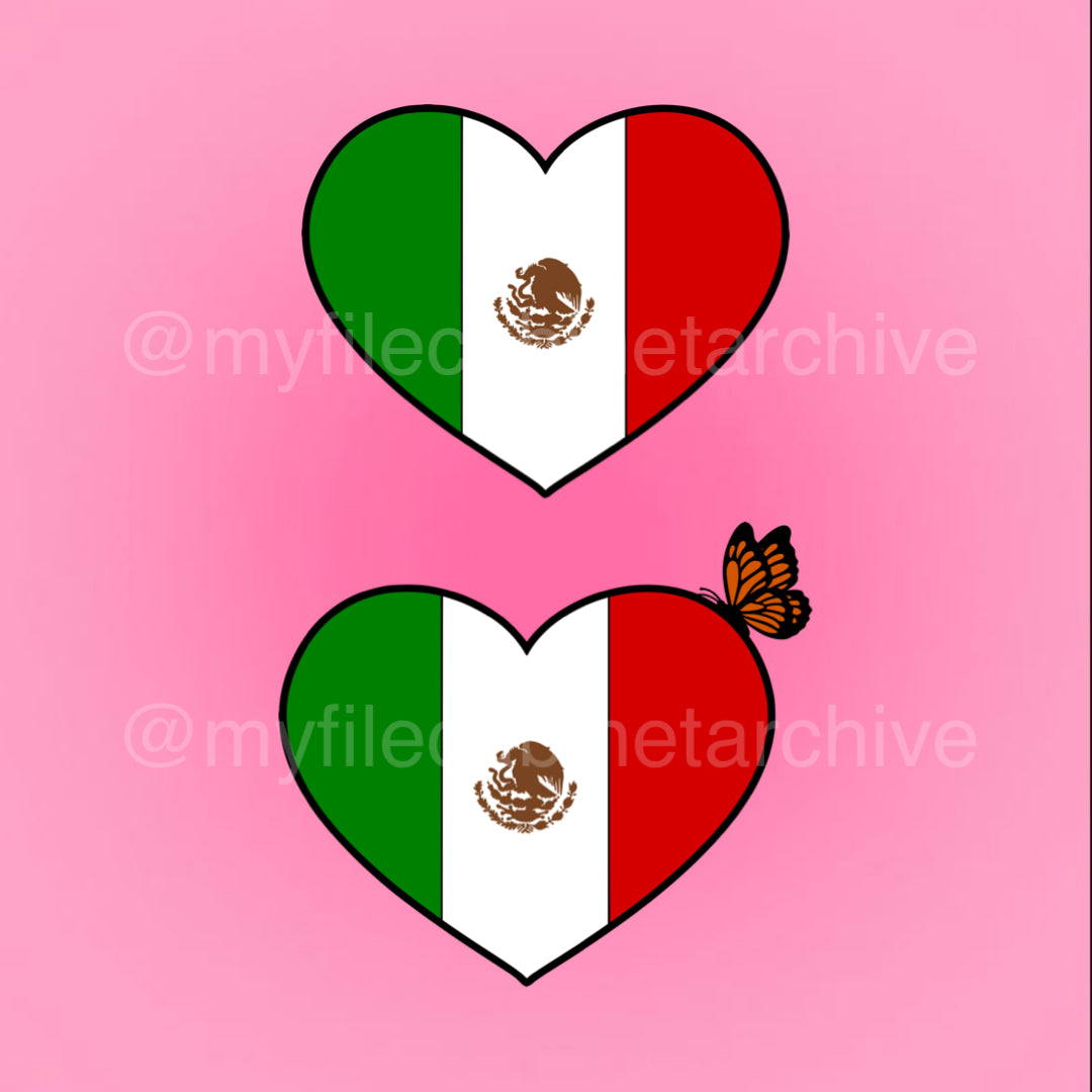 Heart Mexico Flag (2) SVG + PNG