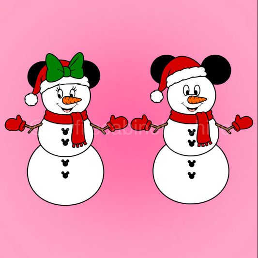 Mickey & Minnie Snowman (2) SVG + PNG
