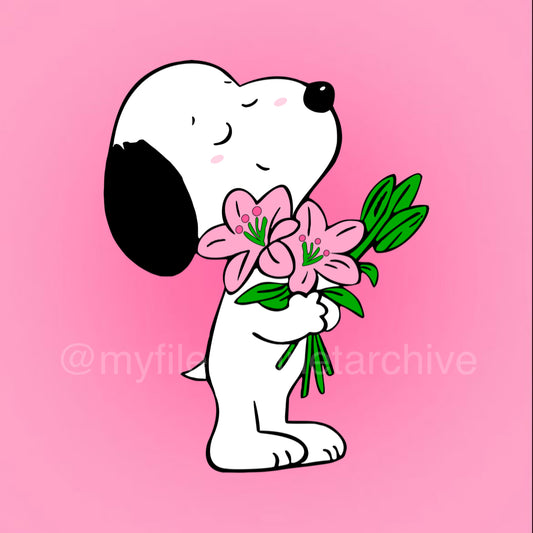 Snoopy Lily Bouquet SVG + PNG
