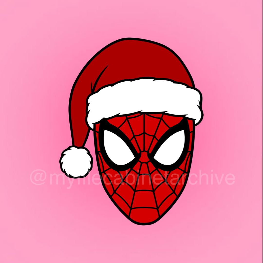 Spiderman Head Santa Hat SVG + PNG