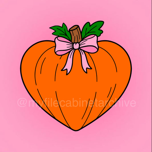 Heart Bow Pumpkin PNG + SVG