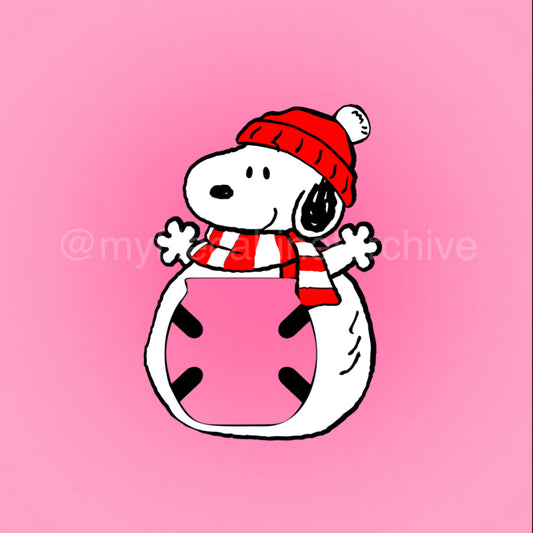 Snoopy Snowman Buzzball Holder SVG